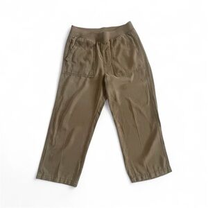 St John’s Bay Khaki Cropped Wide Leg Pants M NWOT